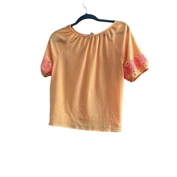 Grifflin size large orange topwith draw string closure and short sleeves - Picture 3 of 5